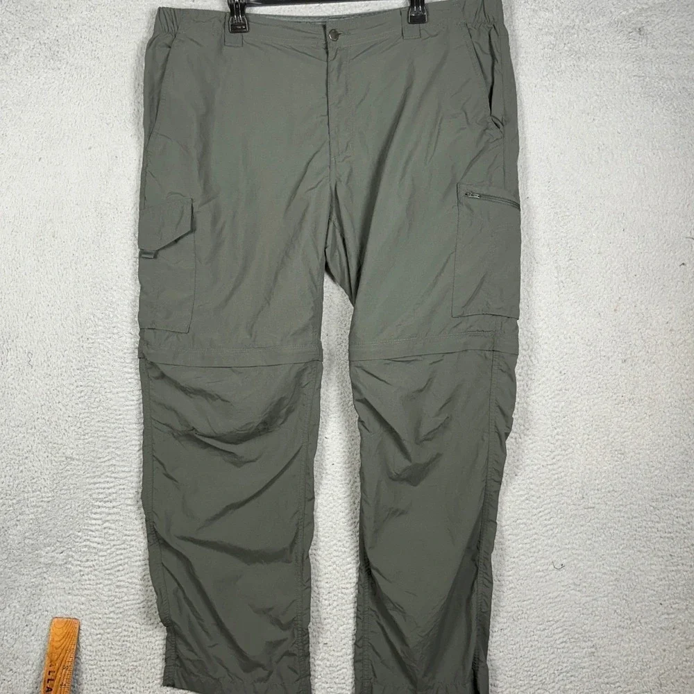 Columbia Pants Mens 42X32 Sage Green Convertible Cargo Hiking Ripstop Outdoor